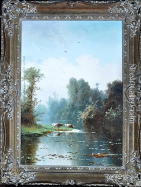 Souvenir De Henley Oil Painting - Henri Joseph Pieron