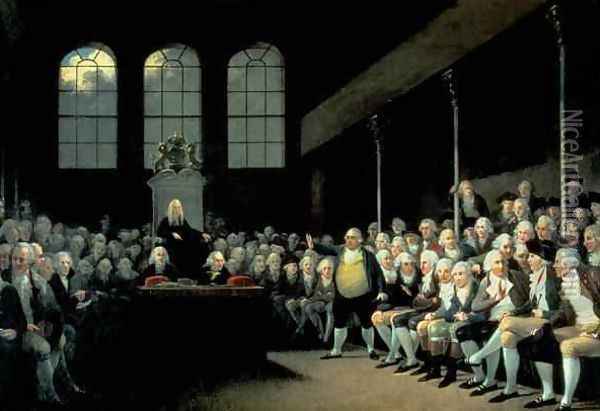 Charles James Fox 1749-1806 Addressing the House of Commons during the Pitt Ministry Oil Painting - Anton Hickel