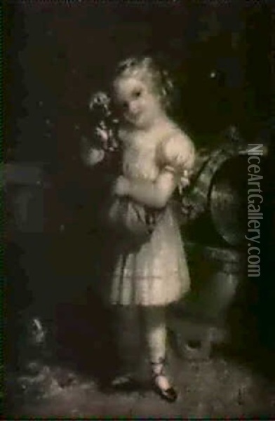 Child With Kittens Oil Painting - George Henry Hall