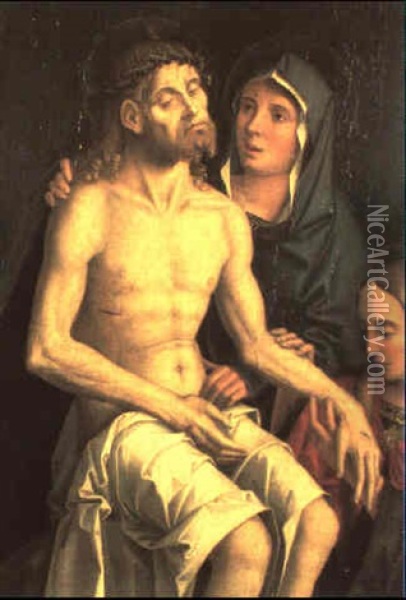 Cristo Morto Con La Vergine E La Maddalena Oil Painting - Marco Palmezzano