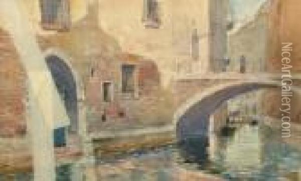 Venetian Canal Scene Oil Painting - John Singer Sargent