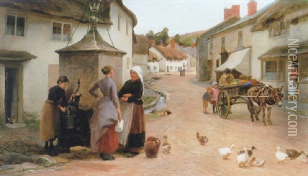 Village Gossips Oil Painting - Henry Garland