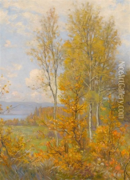 Herbstliche Uferpartie Oil Painting - Francois Furet