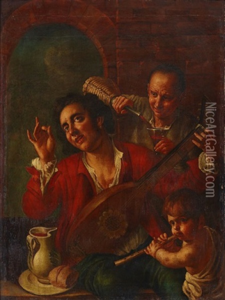 Allegory Of The Music Oil Painting - Giacomo Ceruti