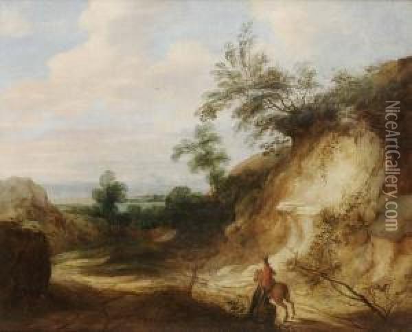 Landskap Med Ryttare I Rod Rock Oil Painting - Lodewijk De Vadder