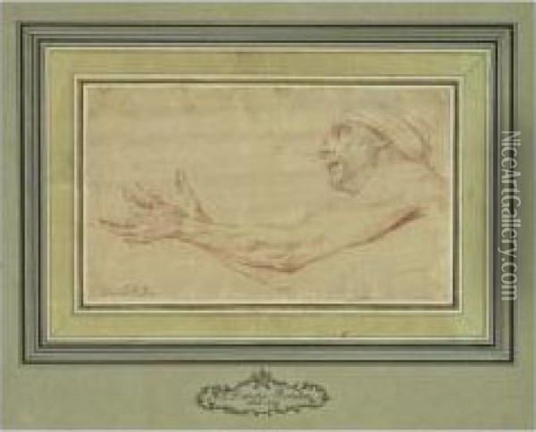Figure D'homme Les Bras Tendus Oil Painting - Michel-Francois Dandre-Bardon