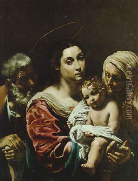 The Holy Family with Saint Anne Oil Painting - Orazio Borgianni