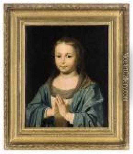 Young Girl At Prayer Oil Painting - Philippe de Champaigne