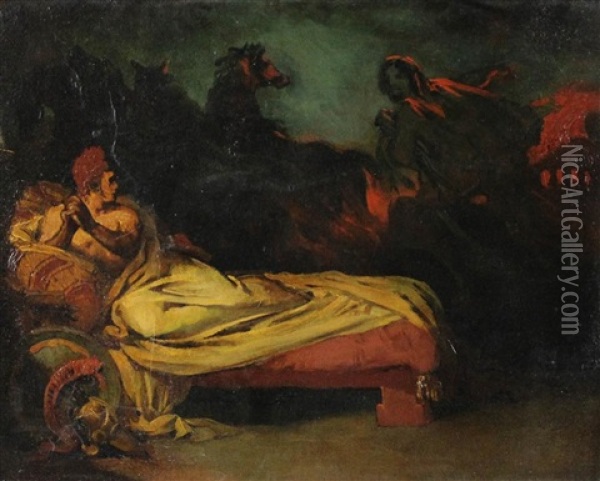 Ghost Of Hector Appearing To Achilles Oil Painting - Louis Hersent