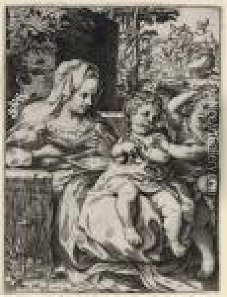 Madonna Of The Swallow Oil Painting - Annibale Carracci