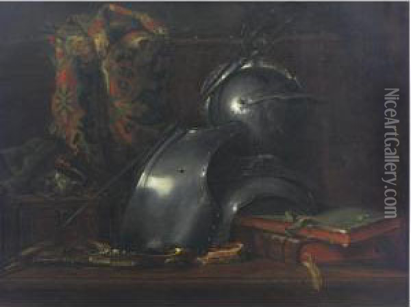Still Life With Armor Oil Painting - Charles Royer
