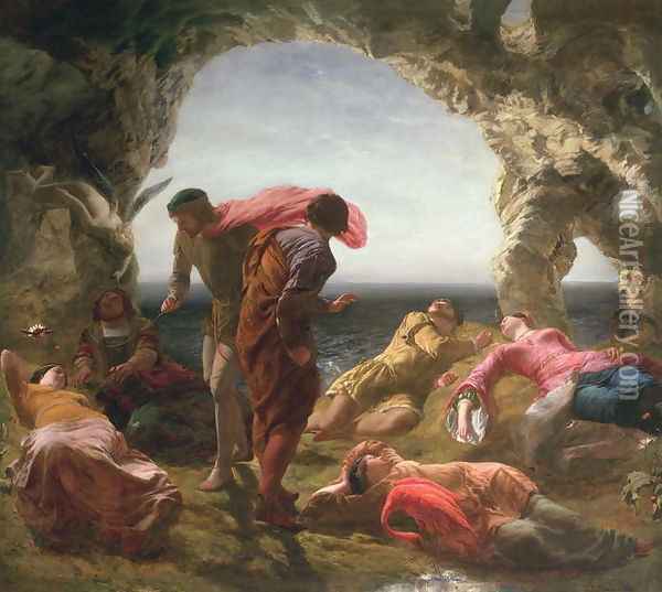 Scene from The Tempest, 1856 Oil Painting - Paul Falconer Poole