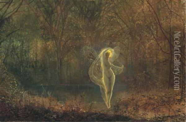Autumn - 'dame Autumn Hath A Mournful Face' - Old Ballad Oil Painting - John Atkinson Grimshaw