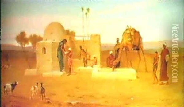 A Well In The Desert Oil Painting - Frederick Goodall