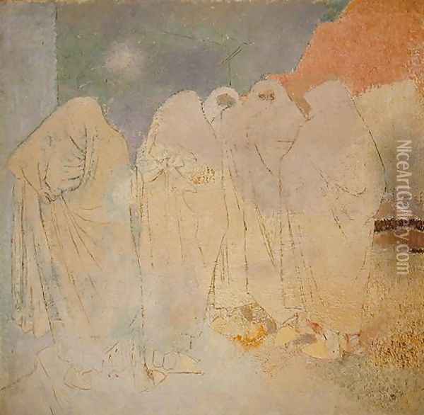 Group of Women, Marrakesh, 1936 Oil Painting - Glyn Warren Philpot