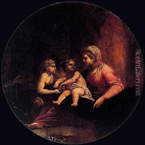 Madonna with Child and St. John Oil Painting - Annibale Carracci