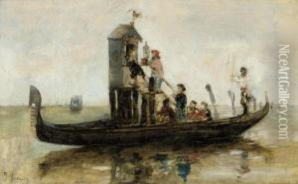 A Shrine On The Venetian Lagoon Oil Painting - Italico Brass