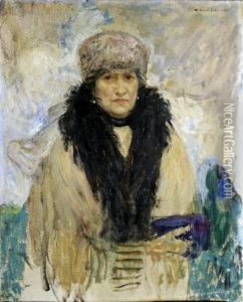 [portrait De Femme] (date 1923) Oil Painting - Fernand Allard L'Olivier