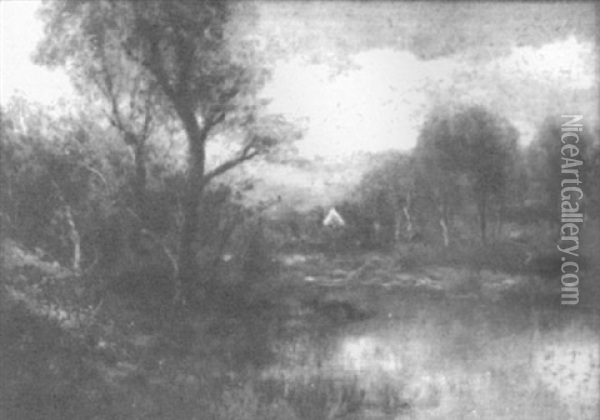 Landscape With Pond Oil Painting - Thomas Bailey Griffin