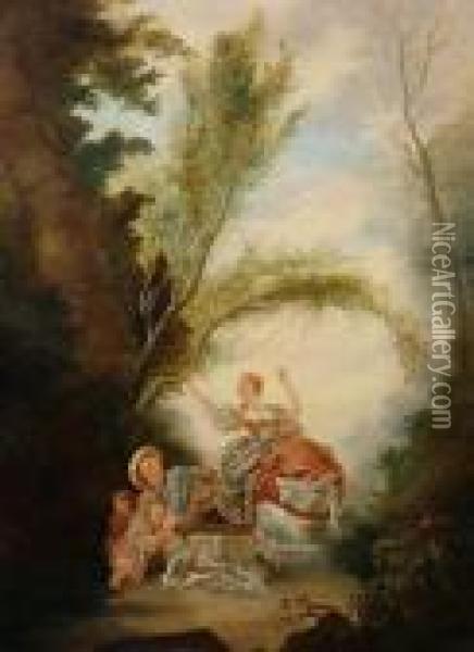 An Arcadian Scene Oil Painting - Jean-Honore Fragonard