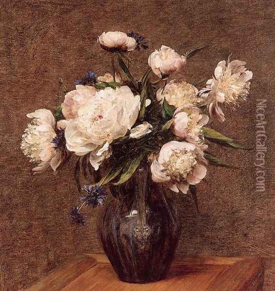 Bouquet of Peonies Oil Painting - Ignace Henri Jean Fantin-Latour