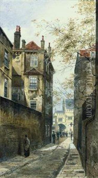 High Holburn Looking Towards Gray's Inn Oil Painting - John Crowther