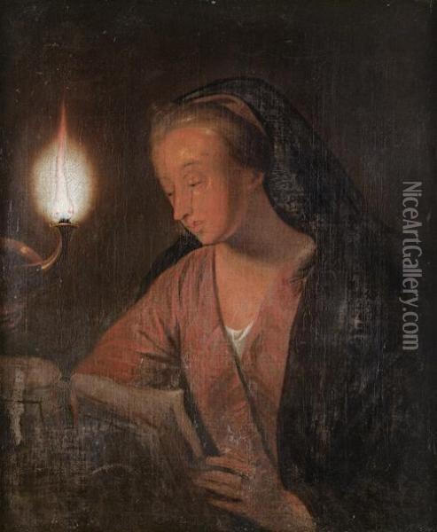 The Penitent Magdalen Oil Painting - Godfried Schalcken