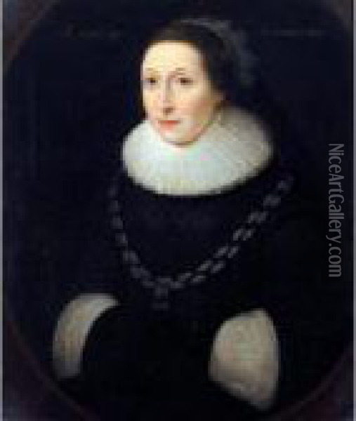 Portrait Of Susan Knatchbull (born 1579) Oil Painting - Paulus Van Somer