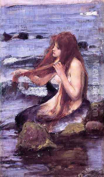 Sketch for 'A Mermaid' Oil Painting - John William Waterhouse