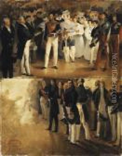Histoire Du Siecle : Reception De Louis Philippe Oil Painting - Henri Gervex