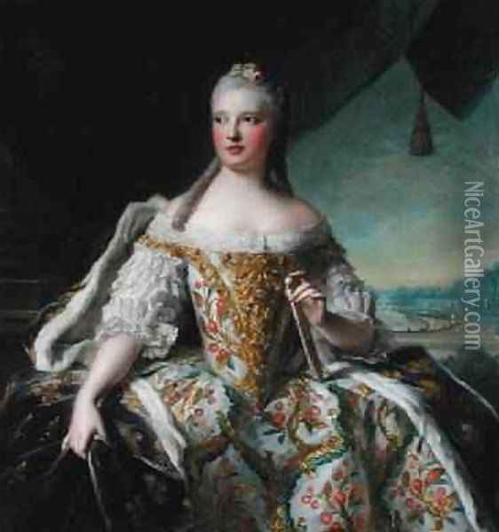 Dauphine MarieJosephe de Saxe 1731-67 Oil Painting - Jean-Marc Nattier