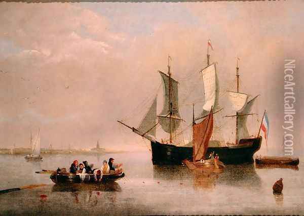 Dutch Coastal Scene, 1876 Oil Painting - Alfred Stannard