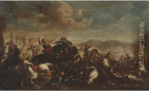 Cavalry Skirmish Oil Painting - Francesco Monti