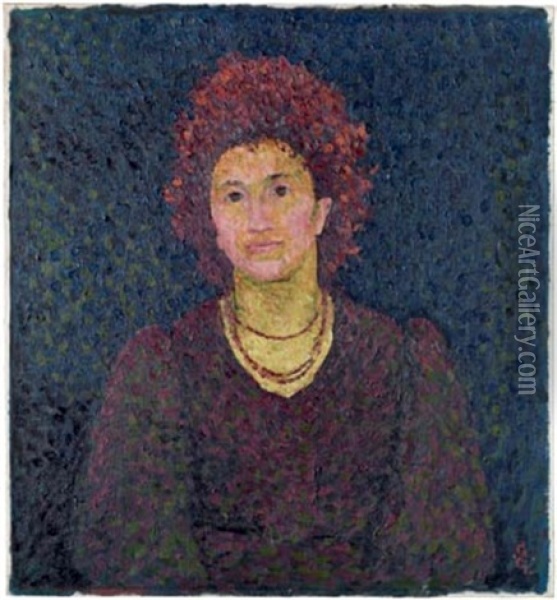 Annetta Giacometti, Die Frau Des Kunstlers Oil Painting - Giovanni Giacometti