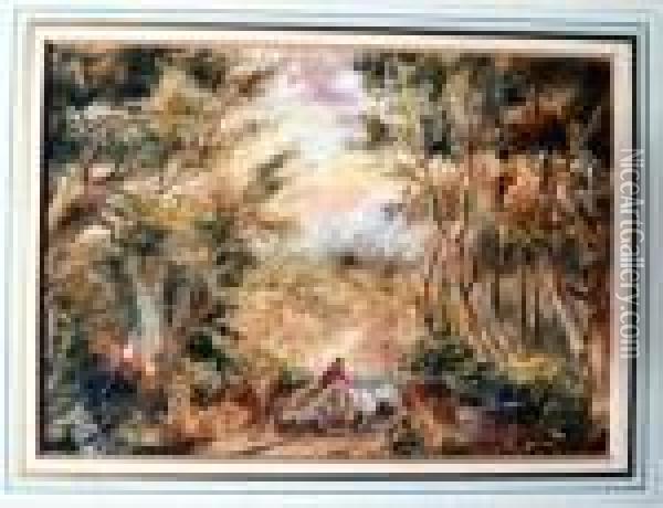 Waggoner In A Wood At Sunset Oil Painting - Thomas Gainsborough
