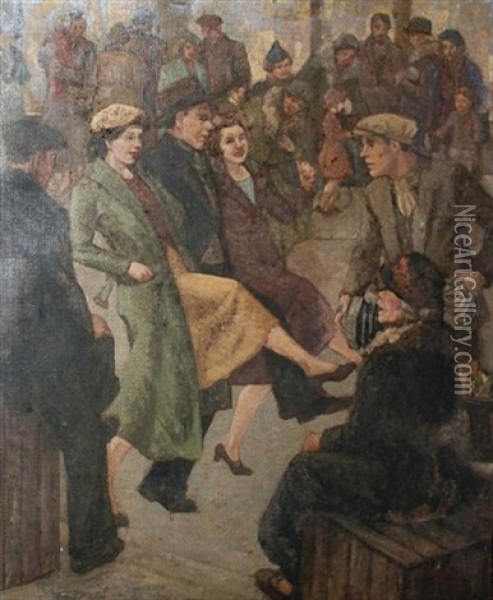 Figures Dancing Oil Painting - Alfred Lyndon Grace