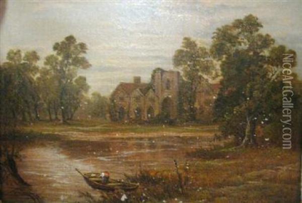 Tentern Abbey On The Wye Oil Painting - Thomas Frank Heaphy