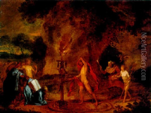 A Scene Of Witchcraft Oil Painting - Charles Emmanuel Biset