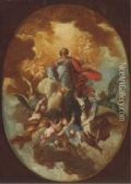 The Ascension Of Christ: A Modello For A Ceiling Painting Oil Painting - Gaspare Diziani