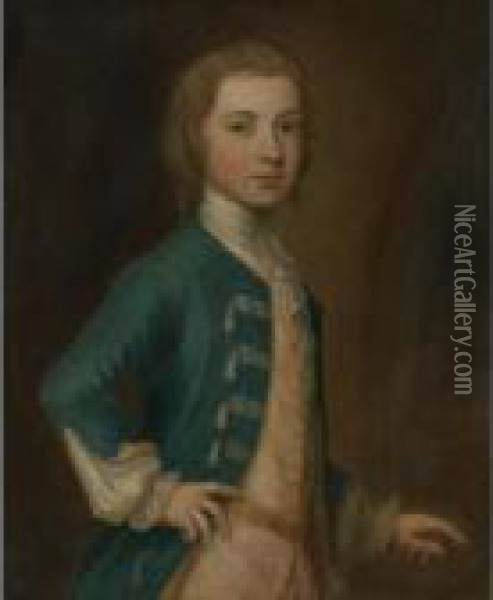 Portrait Of A Boy, Said To Be The Duke Of Northumberland Oil Painting - George Knapton