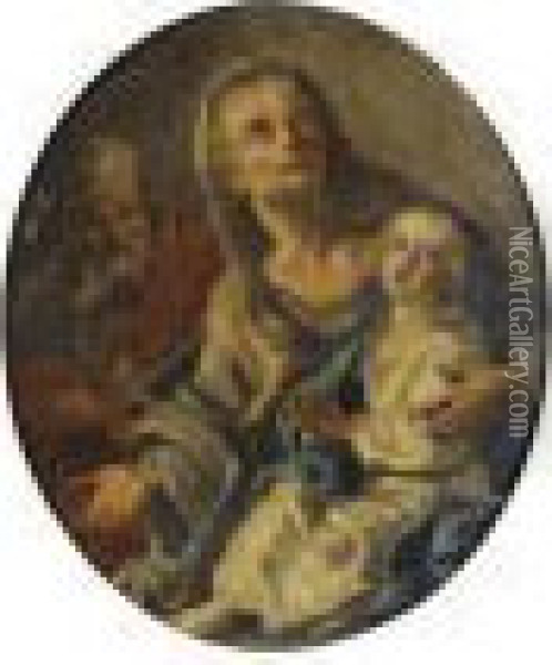 Sainte Anne Et La Vierge Oil Painting - Francesco Solimena