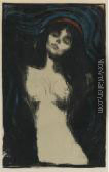 Madonna (woll 39; Schiefler 33) Oil Painting - Edvard Munch