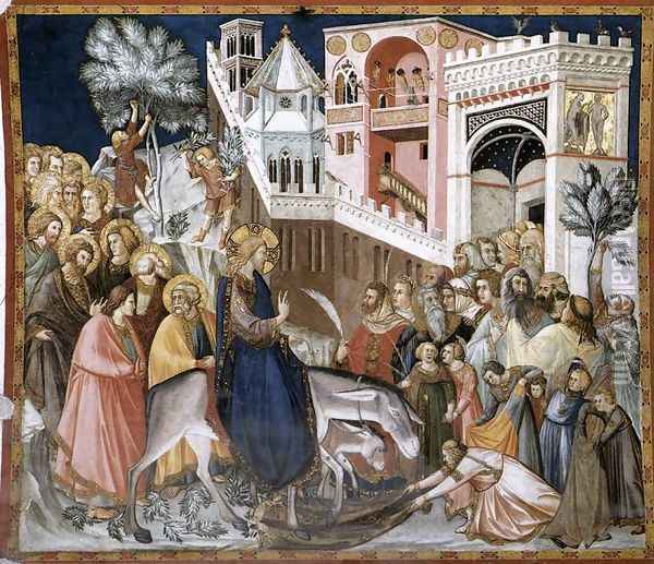 Entry of Christ into Jerusalem c. 1320 Oil Painting - Pietro Lorenzetti
