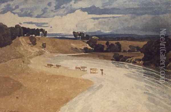 On the Tees at Rockcliffe Oil Painting - John Sell Cotman