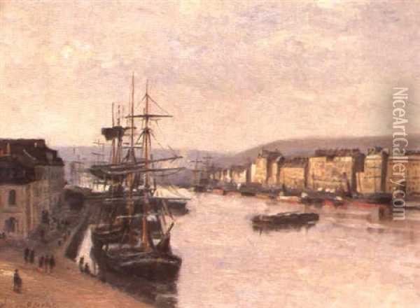 Le Bassin Du Port Oil Painting - Stanislas Lepine