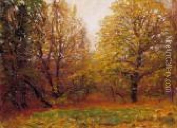 Early Autumn In The Gardens Oil Painting - Laszlo Mednyanszky