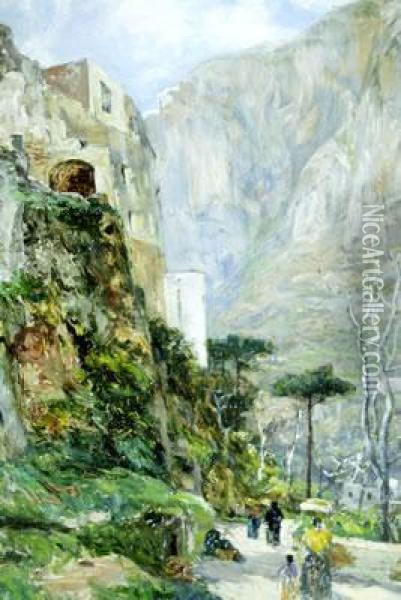 Scorcio Di Capri Oil Painting - James Docharty