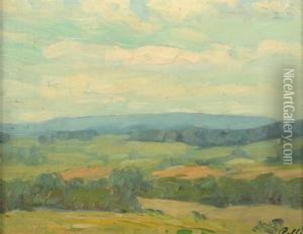 In The Foothills, Blue Ridge Mountains, Virginia Oil Painting - August H.O. Rolle