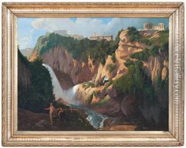 Veduta Di Tivoli Con Le Cascate Dell'aniene Oil Painting - Franz Knebel