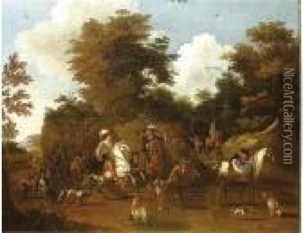 The Hunting Party Oil Painting - Jan Wyck